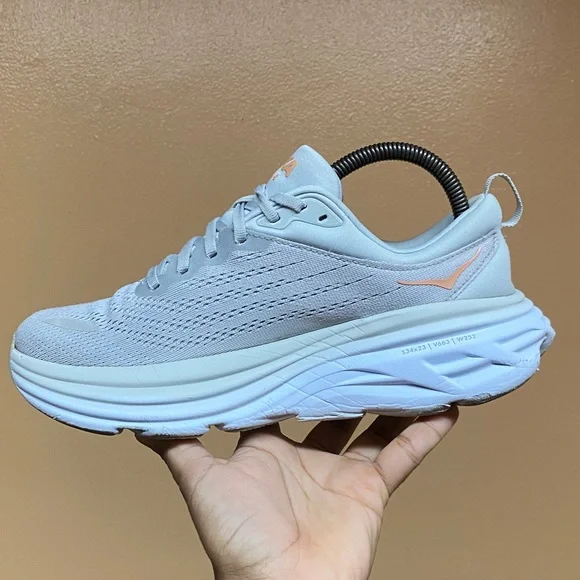Hoka Bondi 8 Women's Running Sneakers “Harbor Mist Lunar Rock” Size 8.5 - Picture 5 of 17